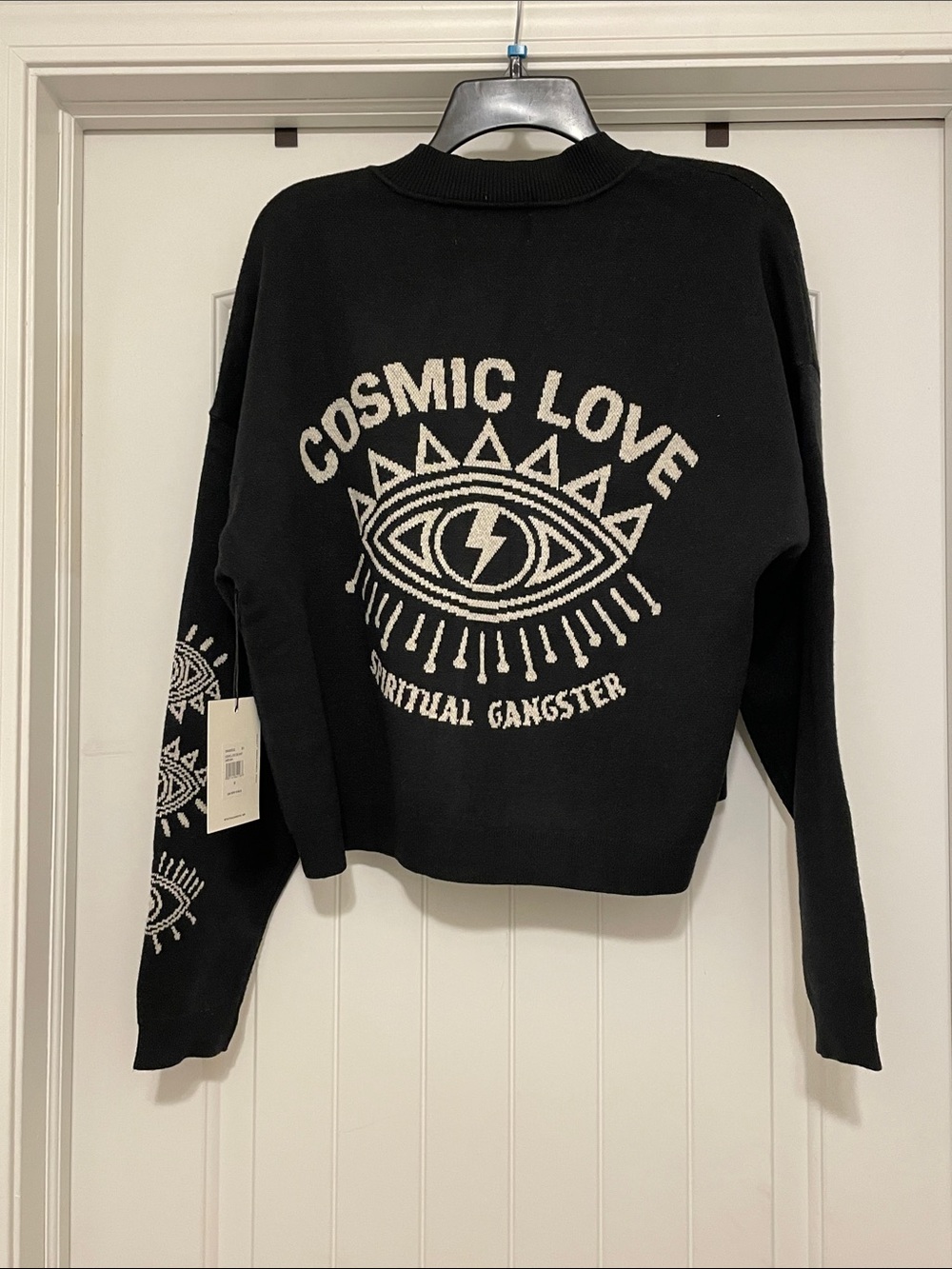 $198 NWT Spiritual Gangster Cosmic Love Delaney Cardigan Evil Eye size Medium - Picture 10 of 10